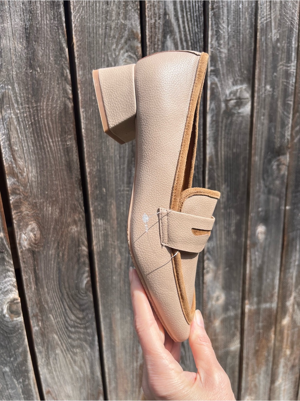 Donald Pliner Tristina Sand Tumble Stretch Block Heel loafers size 7.5 - Picture 4 of 16